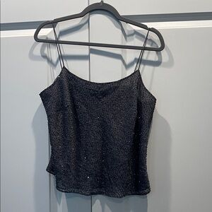 Ann Taylor dark gray Sequin Camisole Top size 14